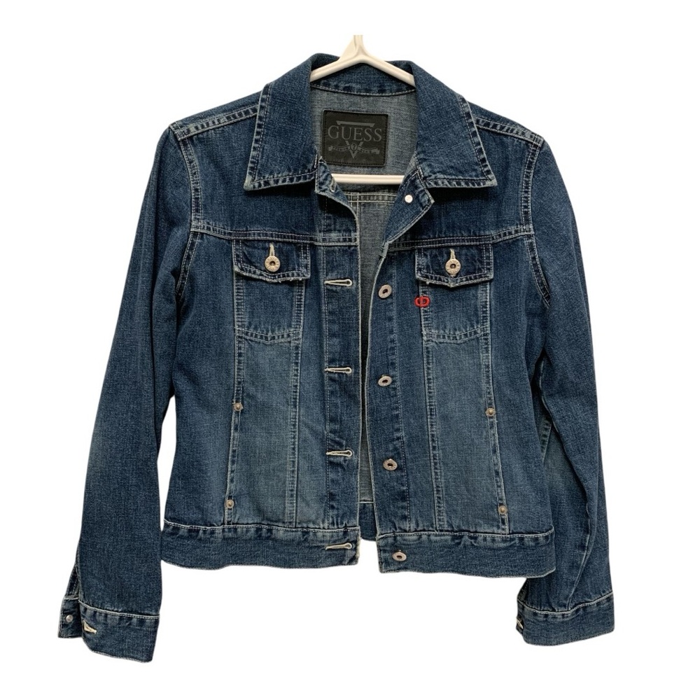 GUESS? Jeans Blue Denim Jacket 90s Vintage, Size Small